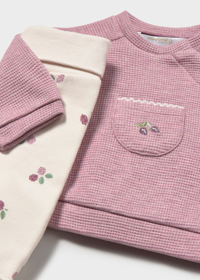 Ensemble deux pièces en molleton - Mauve