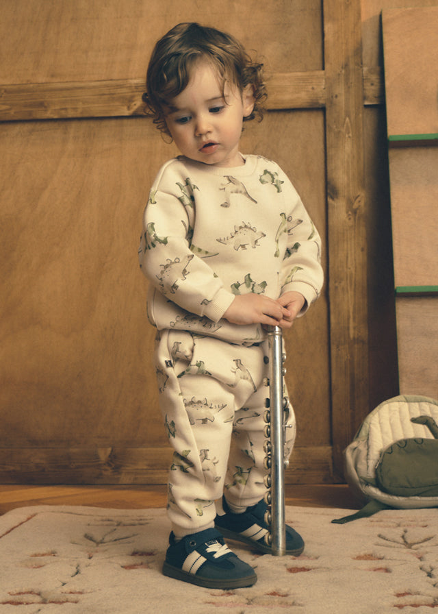 Pantalon en molleton à imprimé de dinosaures