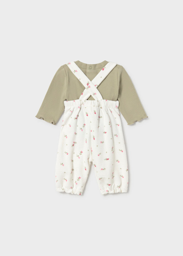 Ensemble salopette à imprimé de fleurs