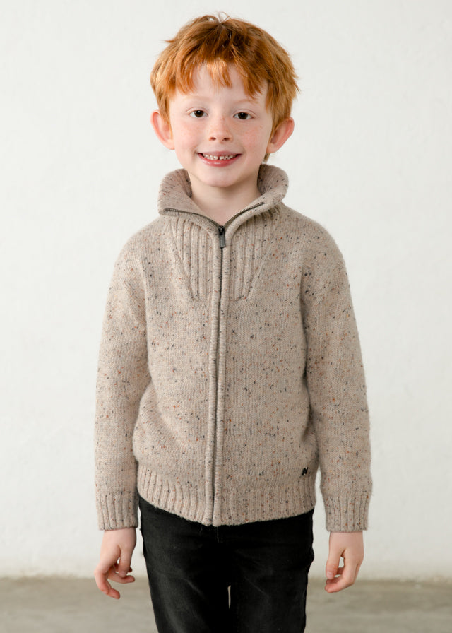 Veste en tricot (tweed) taupe