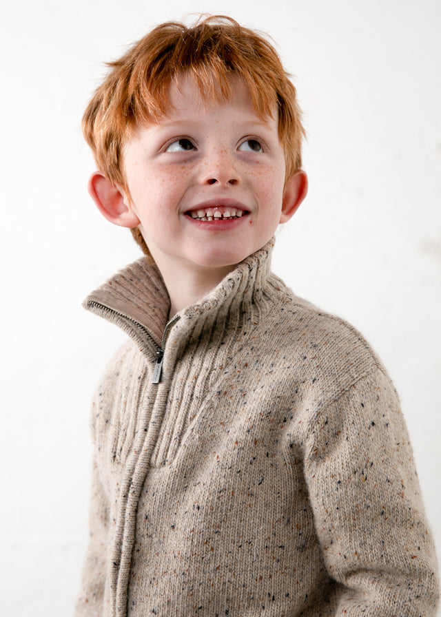 Veste en tricot (tweed) taupe