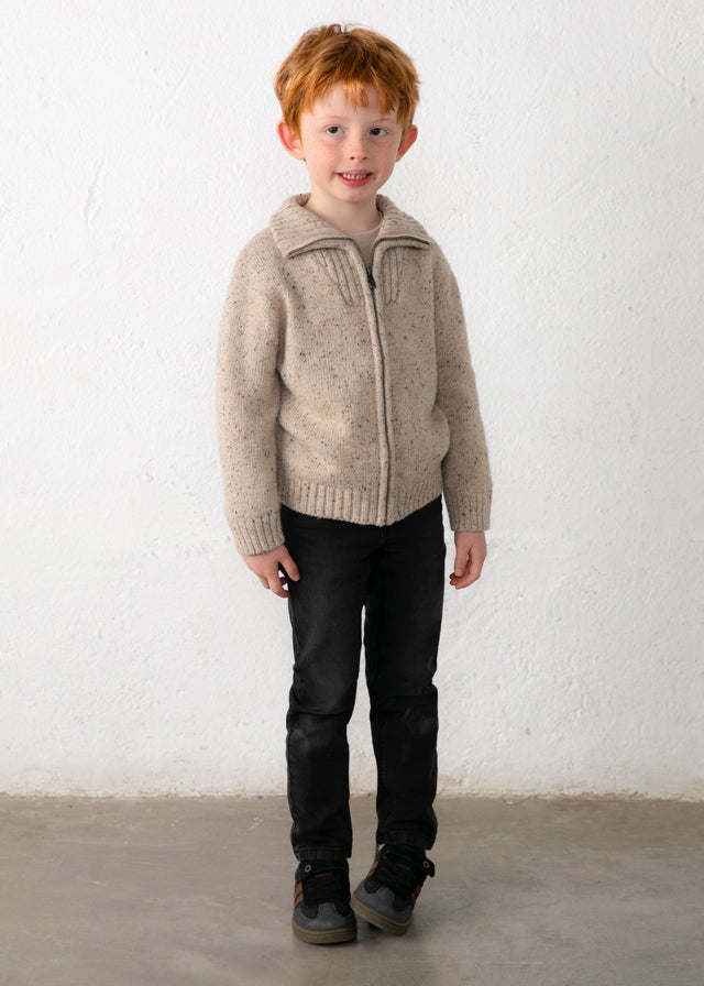 Veste en tricot (tweed) taupe