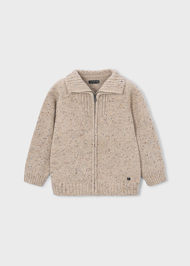 Veste en tricot (tweed) taupe