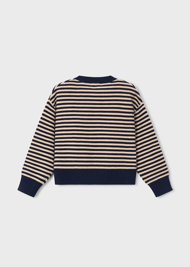 Pull à rayures avec foulard - Marine