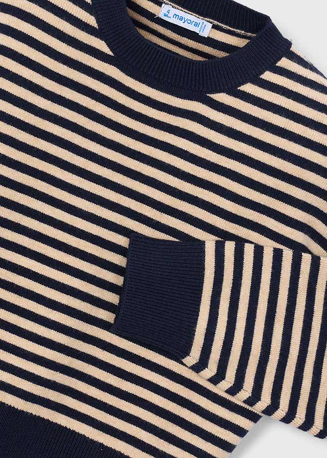 Pull à rayures avec foulard - Marine