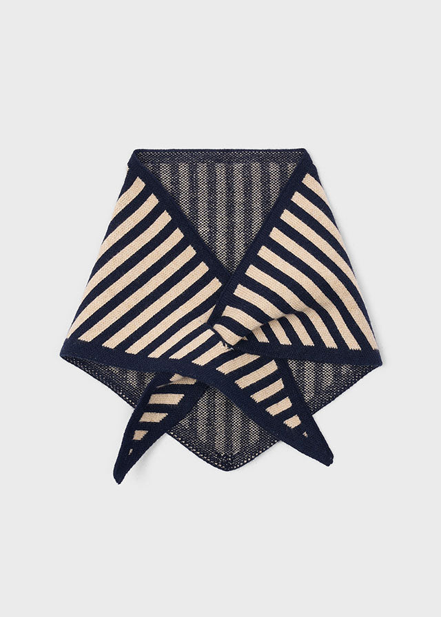 Pull à rayures avec foulard - Marine