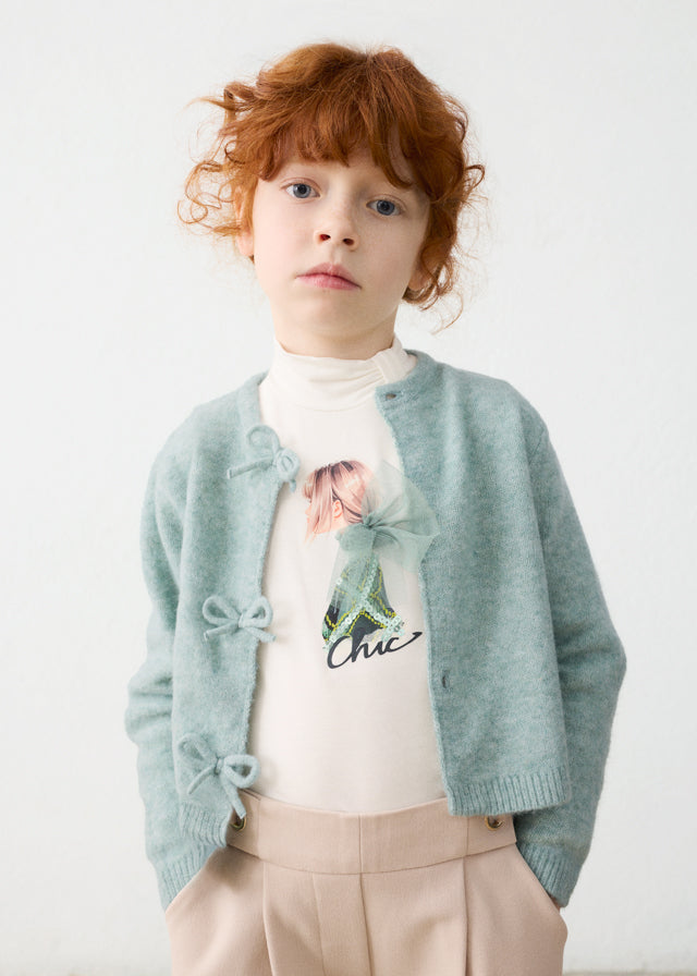 Cardigan avec bouclette - Bleu clair