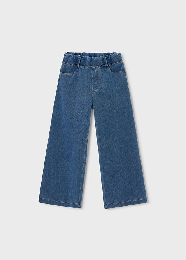 Pantalon à jambes larges en denim clair