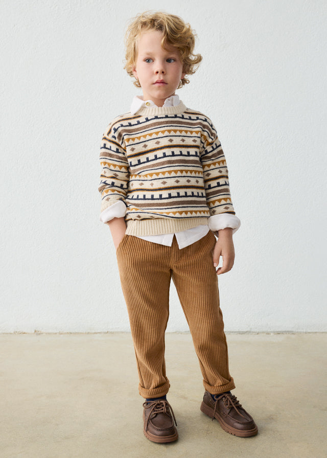 Pantalon en velours côtelé marron