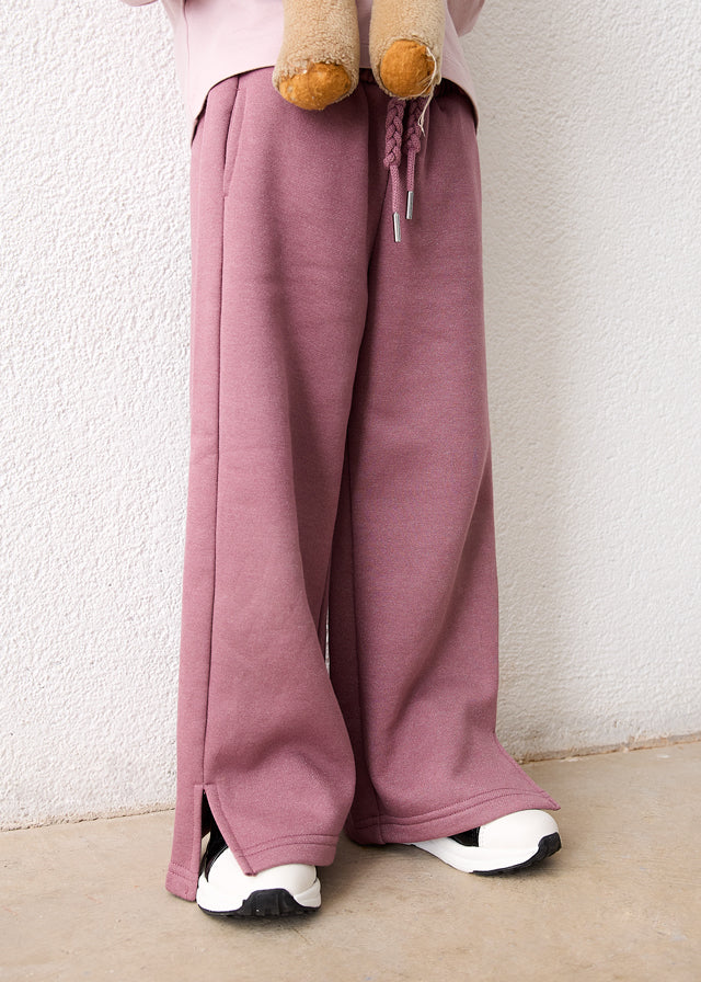 Pantalon à jambes larges en molleton - Violet