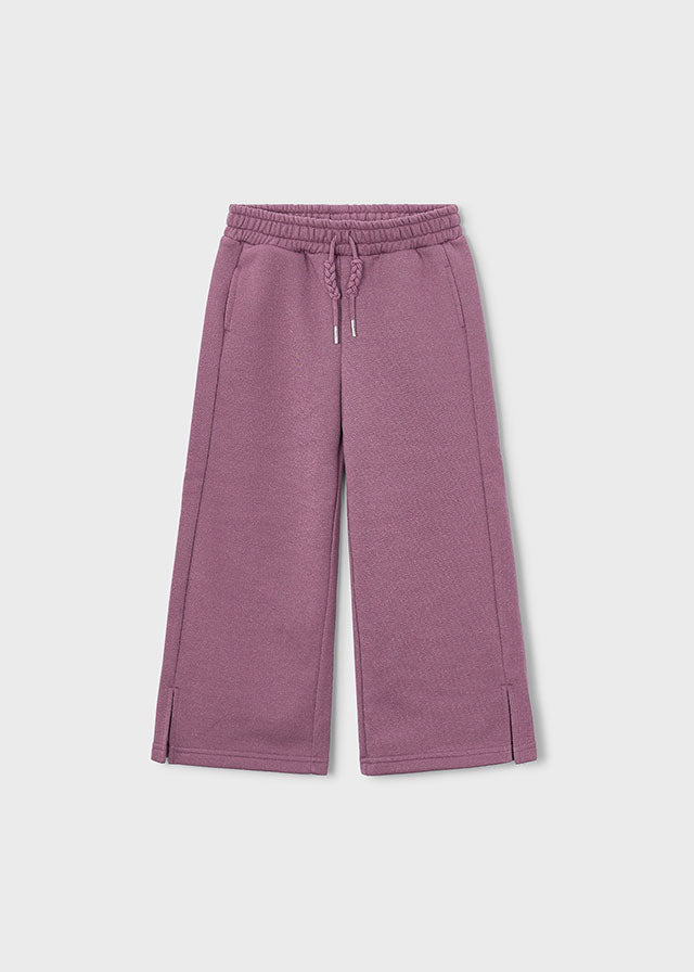 Pantalon à jambes larges en molleton - Violet