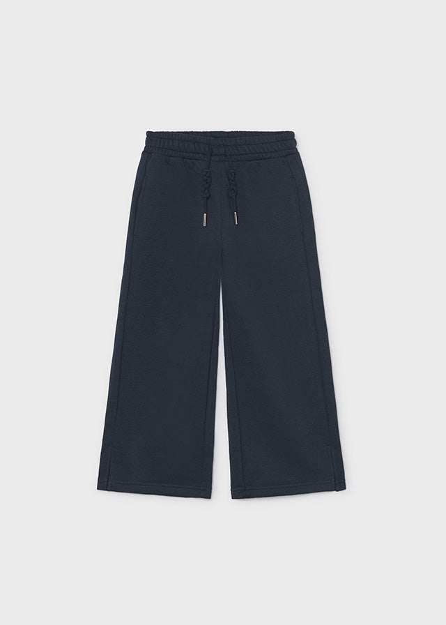 Pantalon à jambes larges en molleton - Marine