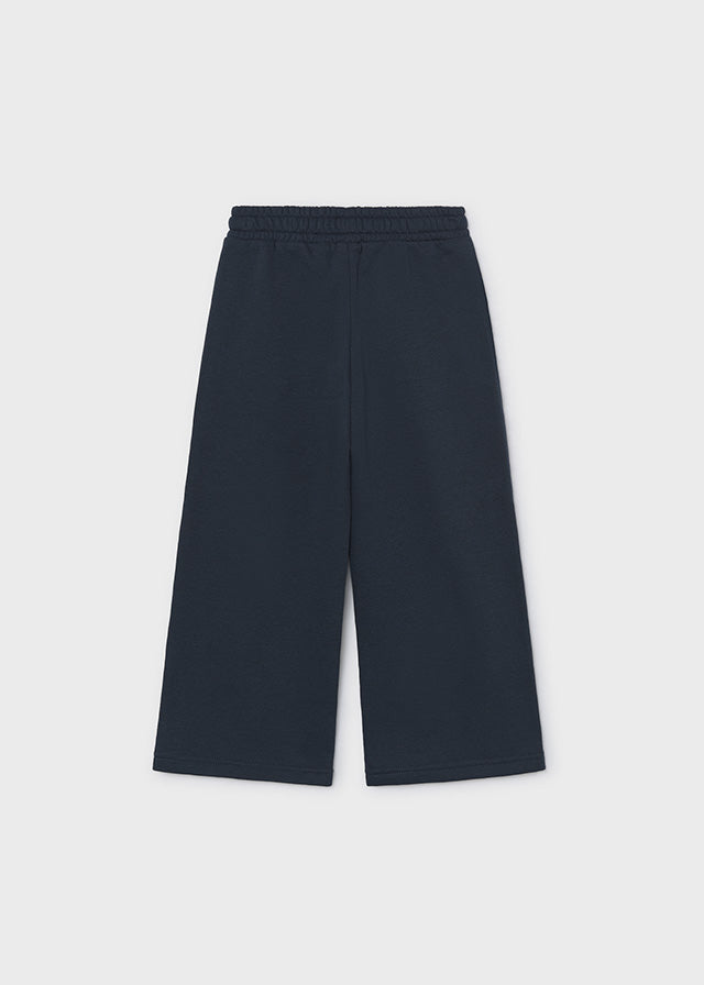 Pantalon à jambes larges en molleton - Marine