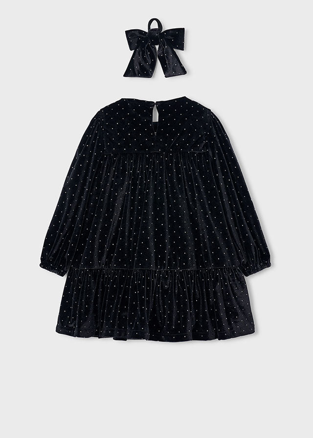 Robe en velours noir avec boucle
