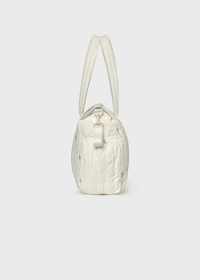 Sac à couches à broderies - Écru & Blush