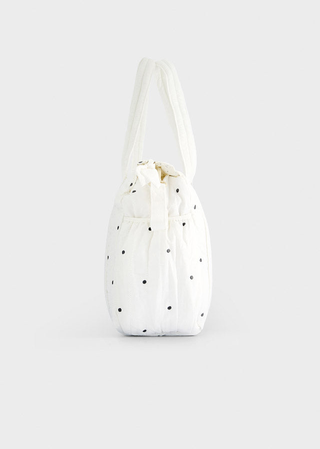 Sac à couches à broderies - Écru & Anthracite