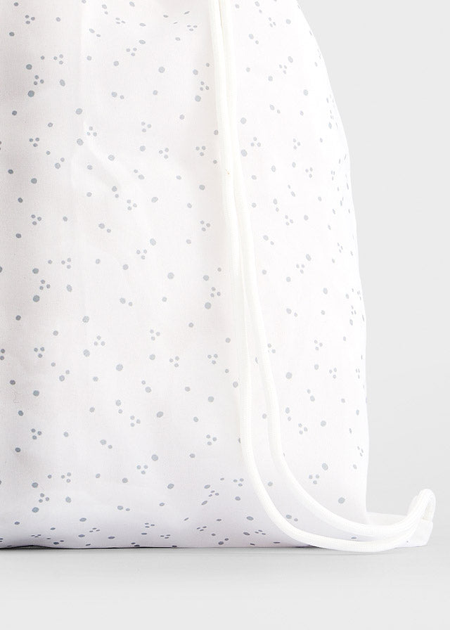 Sac à couches à broderies - Écru & Anthracite
