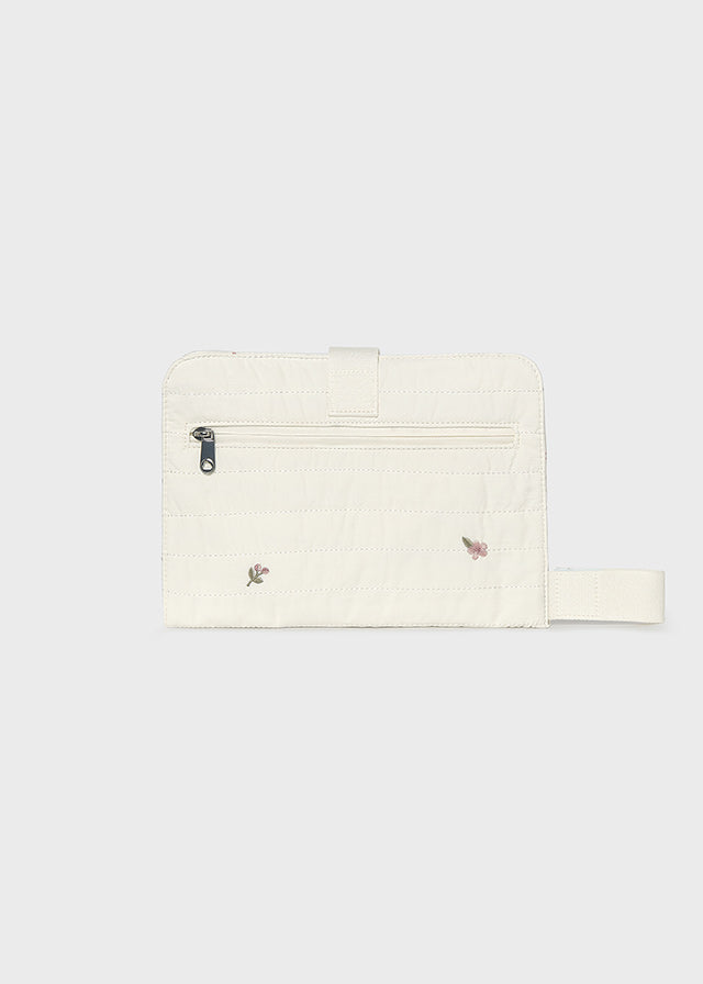 Matelas à langer avec broderies - Écru & Blush