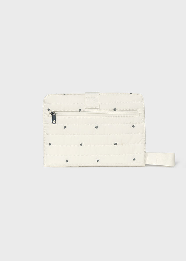 Matelas à langer avec broderies - Écru & Anthracite