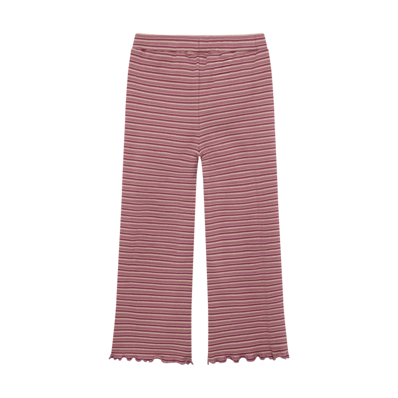 Pantalon en tricot côtelé à rayures violette