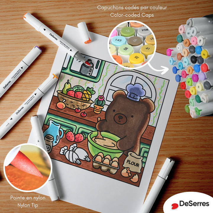 Ensemble de marqueurs à alcool double pointe (48)