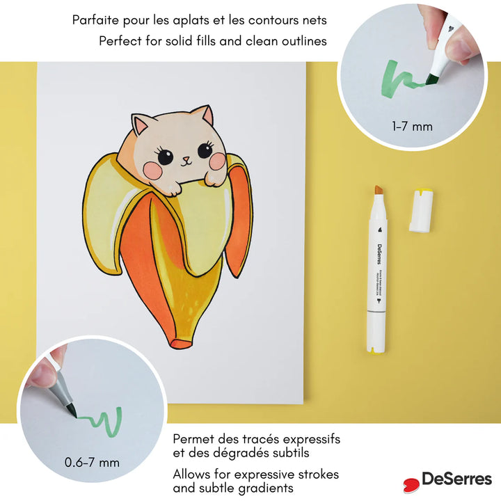 Ensemble de marqueurs à alcool double pointe (48)