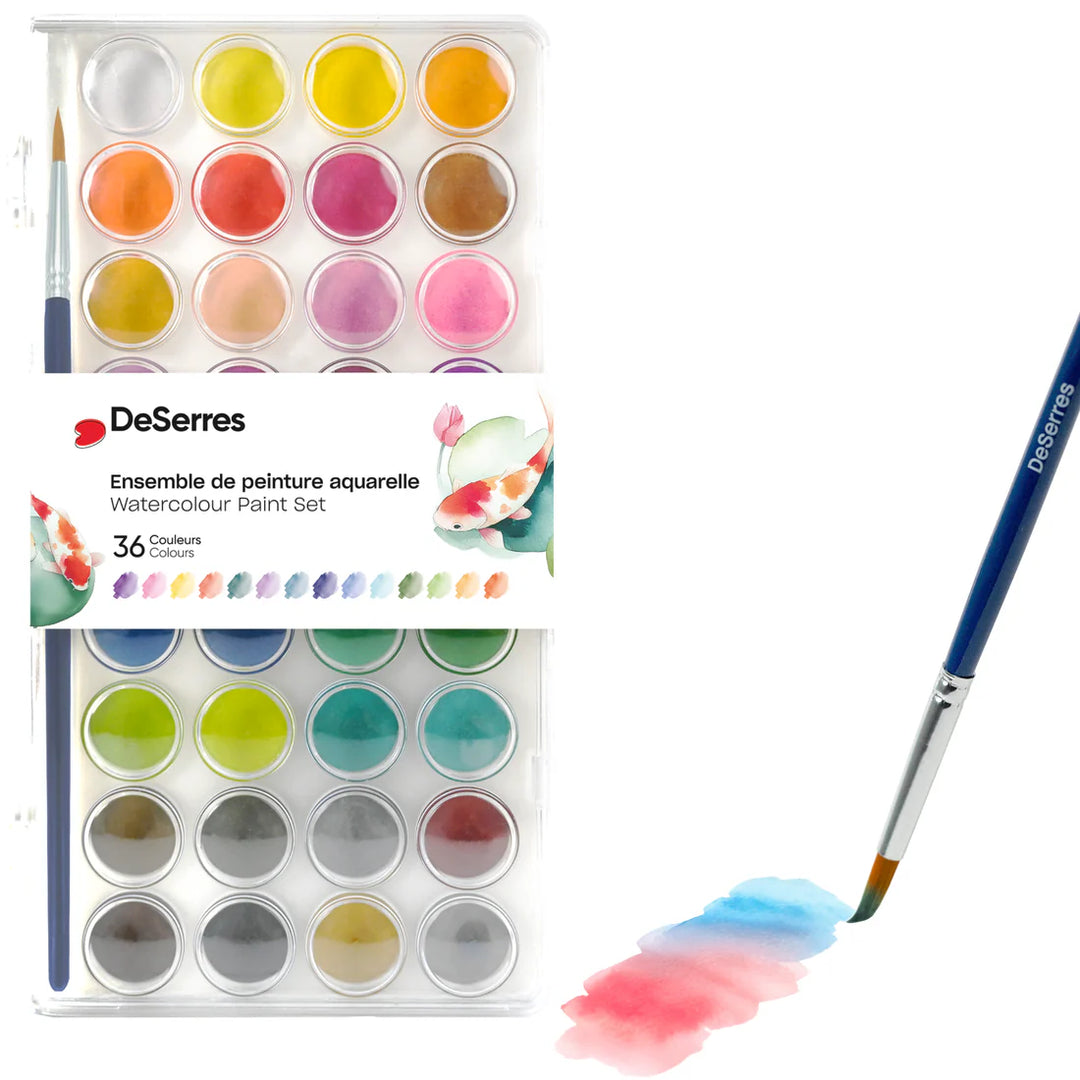 Ensemble de peinture aquarelle (36 couleurs)