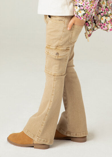 Pantalon à jambe évasée Cacao