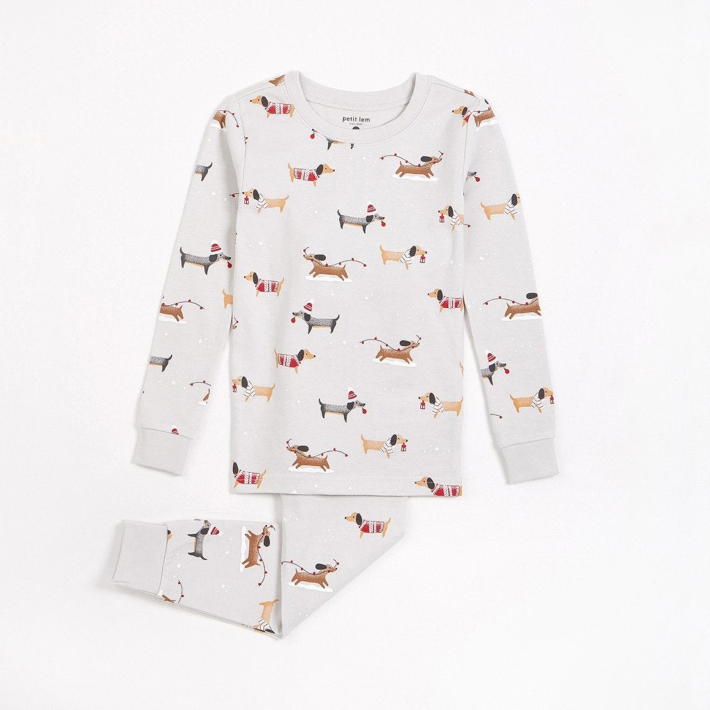 Pyjama 2 pièces Teckel dans la neige 12 mois