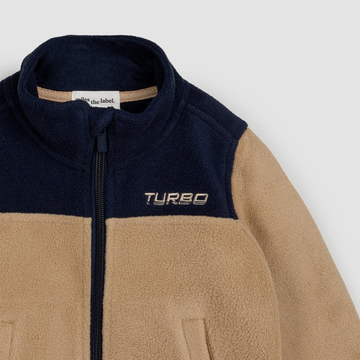 Veste polar Marine et beige 5 ans