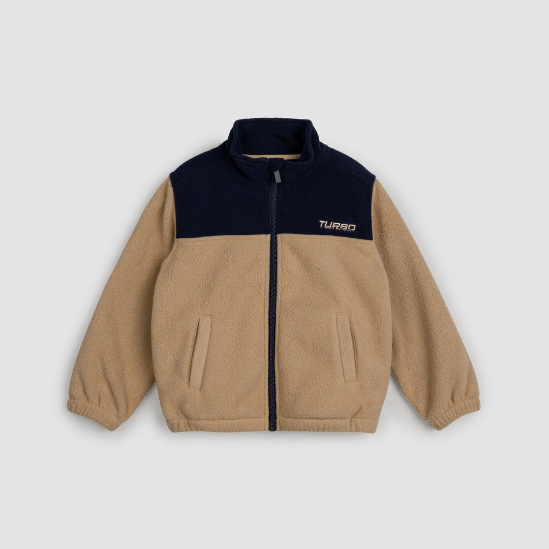 Veste polar Marine et beige 3 ans