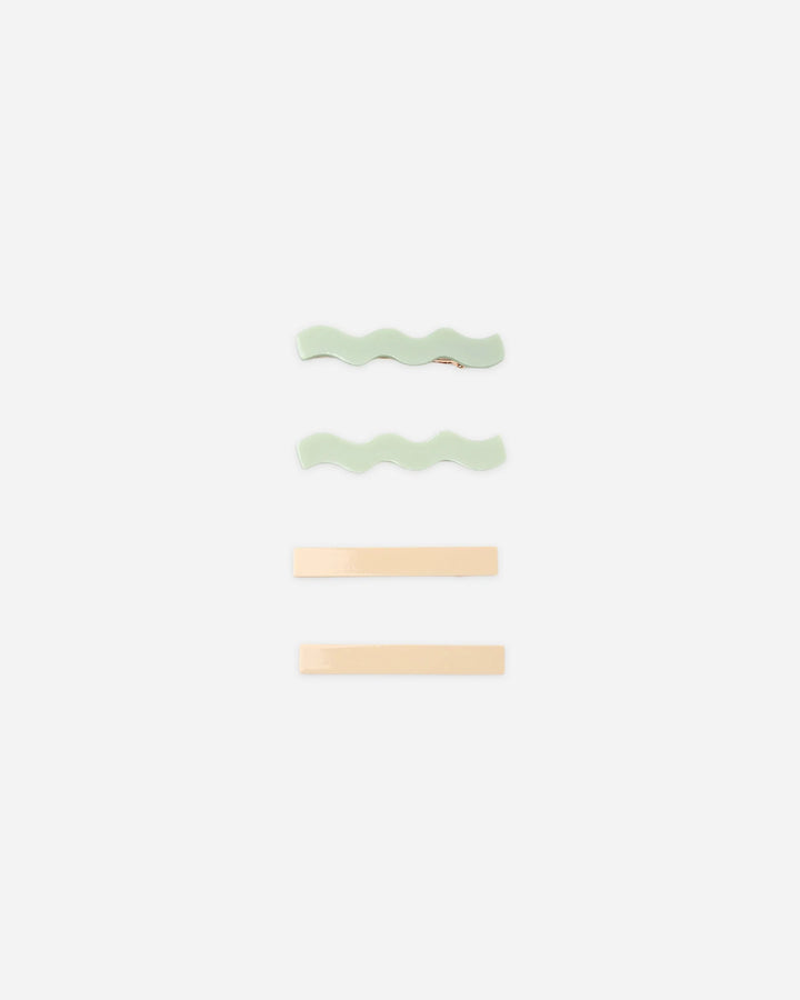 Ensemble de 4 barrettes - Sauge & Naturel