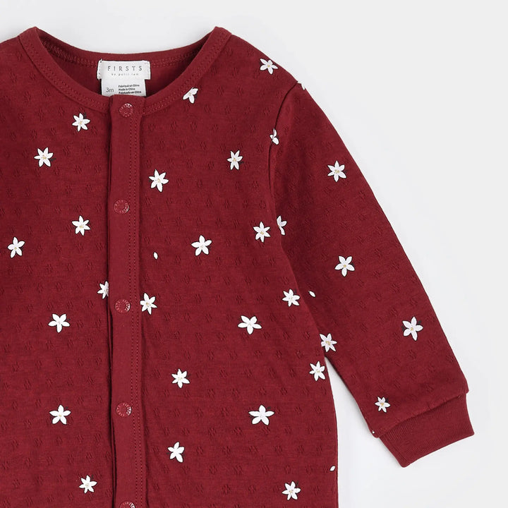 Pyjama une pièce pointelle Poinsettia  Nouveau-né