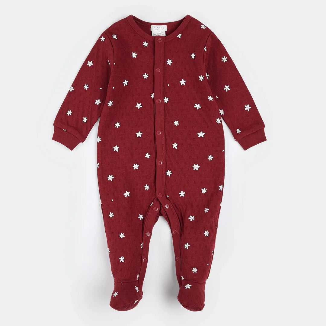 Pyjama une pièce pointelle Poinsettia  9 mois