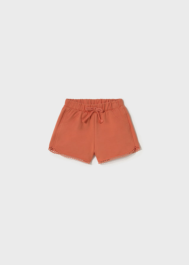 Short en molleton corail
