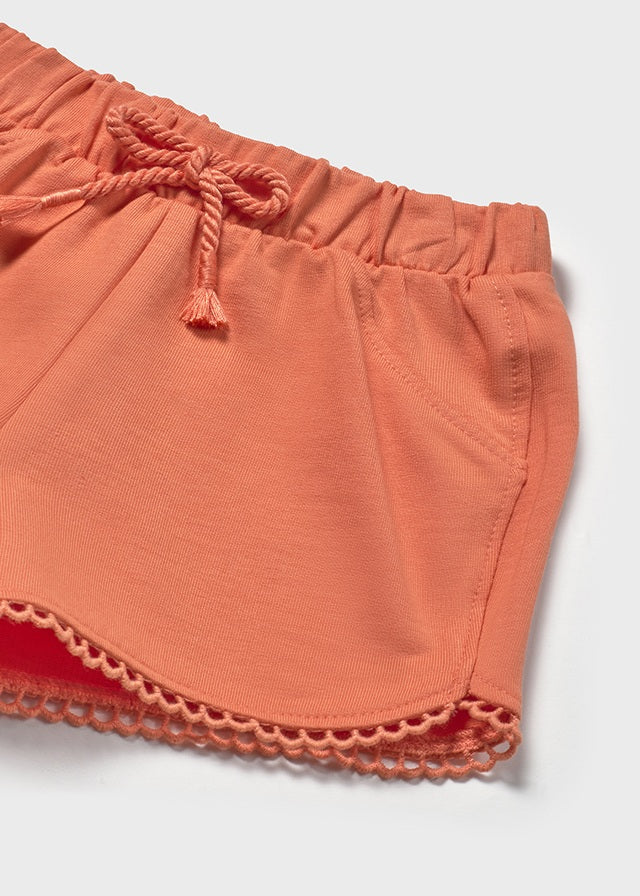 Short en molleton corail