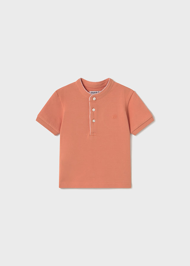Polo à col Mao Pêche