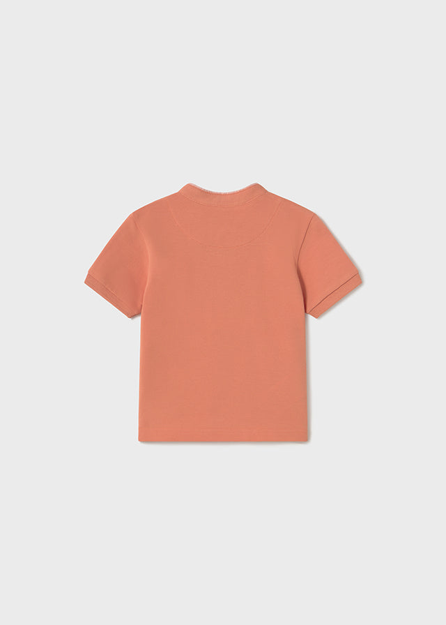 Polo à col Mao Pêche