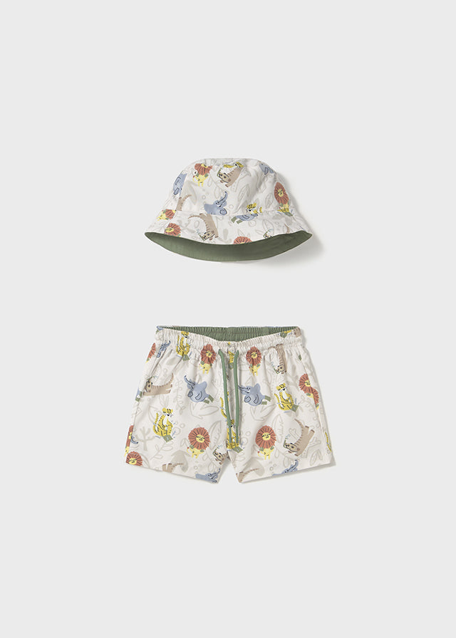 Short de piscine Jungle + chapeau