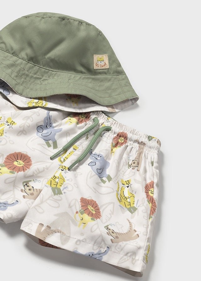 Short de piscine Jungle + chapeau