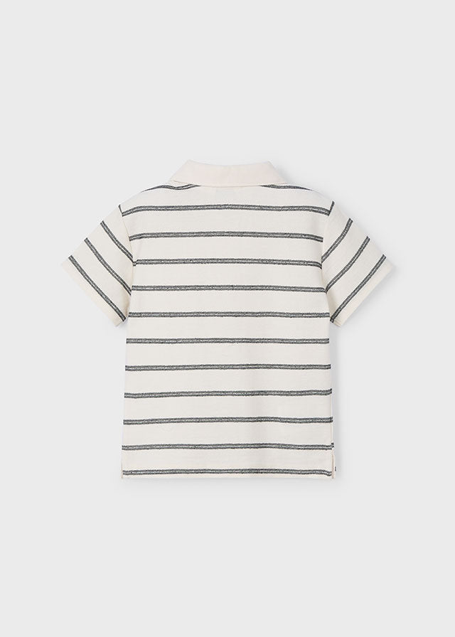 Polo ligné noir