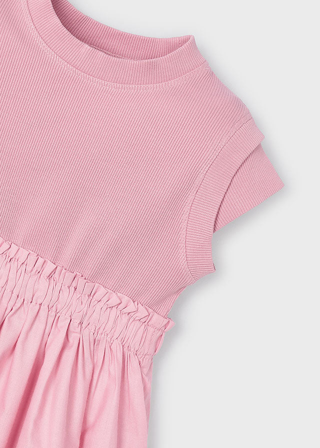 Robe côtelée rosé