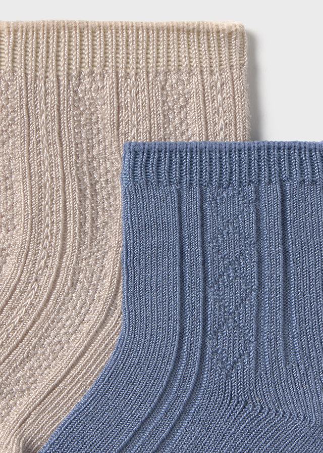 Duo de chaussettes - Sable et bleu