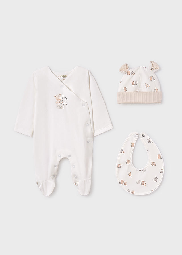 Ensemble cadeau 3 pièces - Ourson & lapin (pyjama)