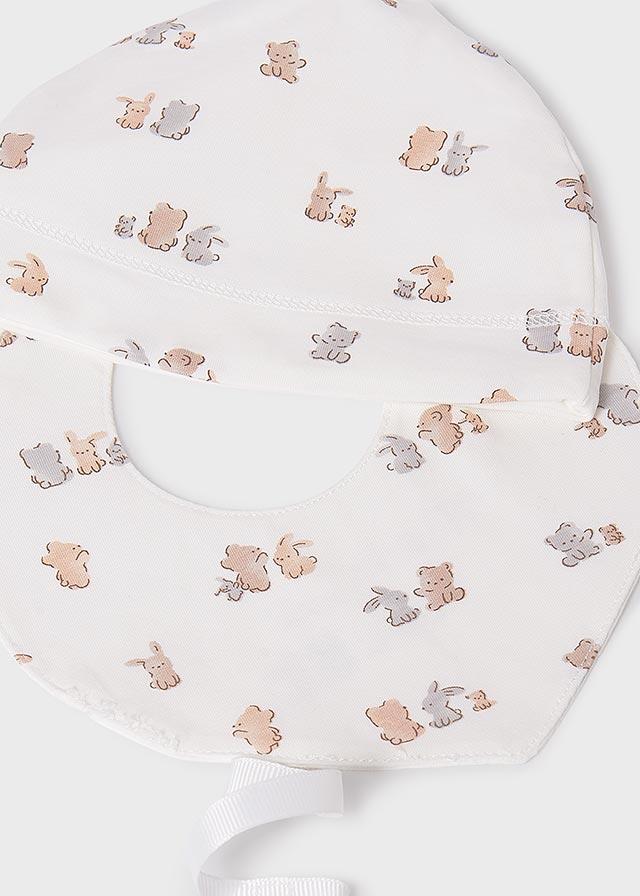 Ensemble cadeau 4 pièces - Ourson & lapin (romper)