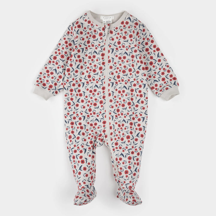 Pyjama une pièce à imprimé floral coquelicots