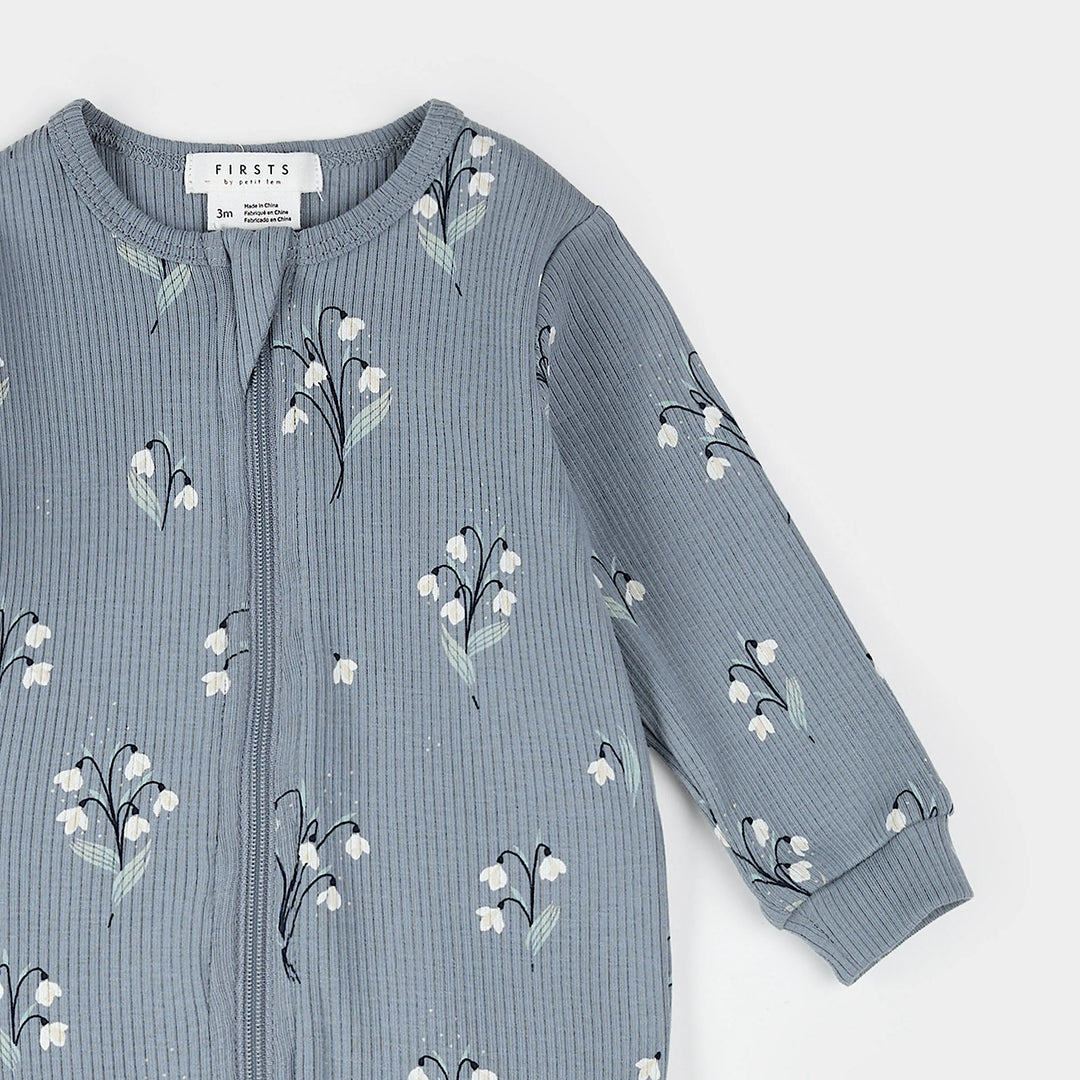 Pyjama une pièce en tricot côtelé Perce-neiges
