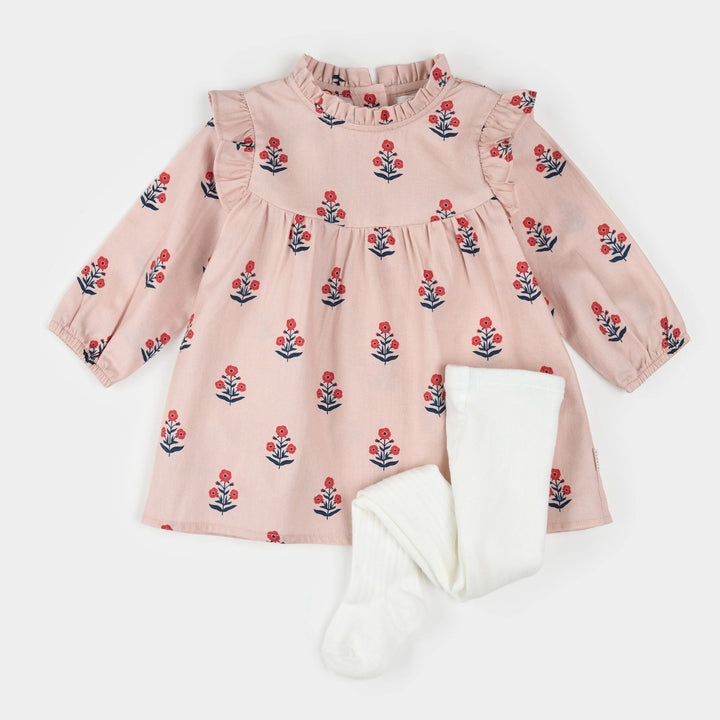 Robe rose à imprimé coquelicots