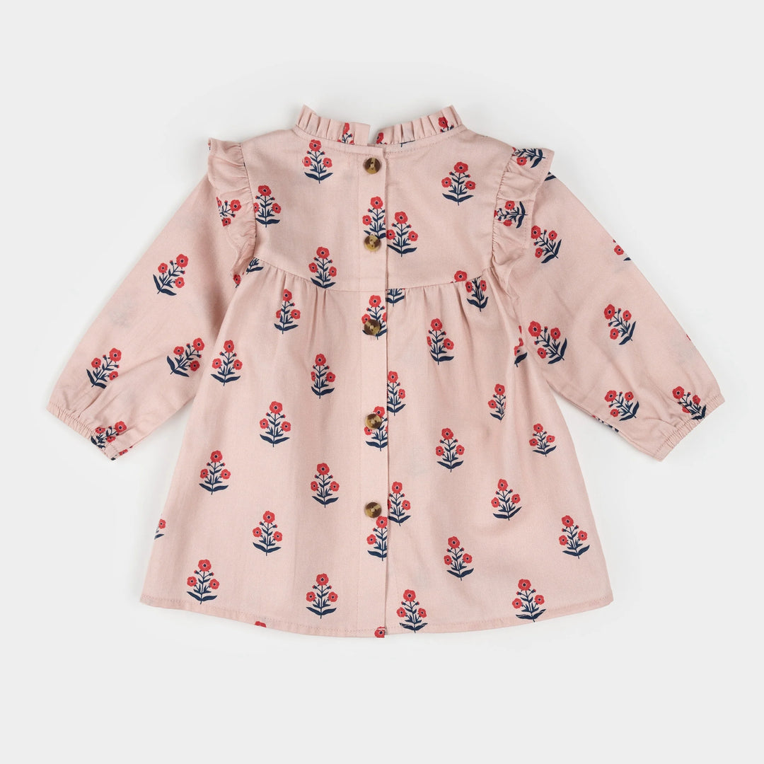 Robe rose à imprimé coquelicots