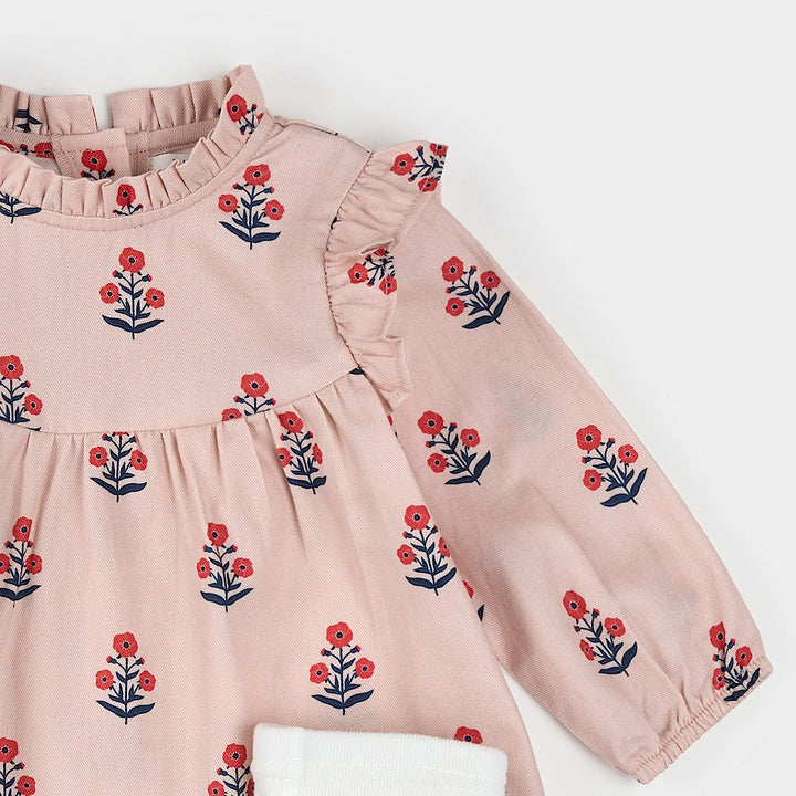 Robe rose à imprimé coquelicots
